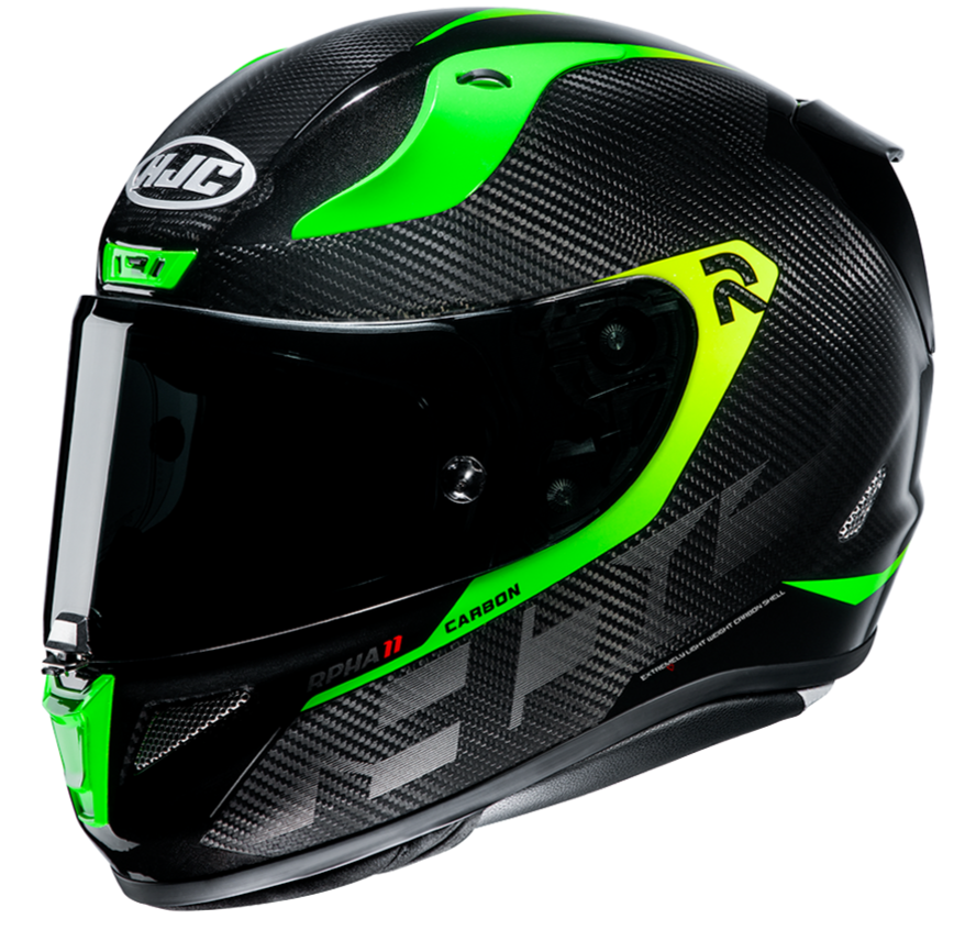 Full Face Motorcycle Helmet HJC RPHA 11 CARBON BLEER MC4 Size S 