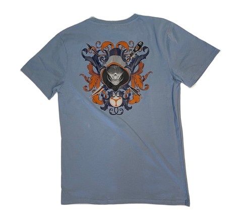 Marvel Black Widow Taskmaster Blue T-Shirt Skull Zing Pop Culture Medium Size - Picture 2 of 8