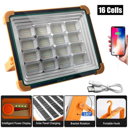 3000W USB 448 LED Arbeitsleuchte Solar Kabellos Tragbares Flutlicht 4-Modi 10000mAh