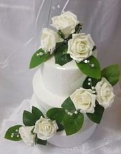 Cake topper matrimonio/set avorio o colori a scelta rose anniversario perla