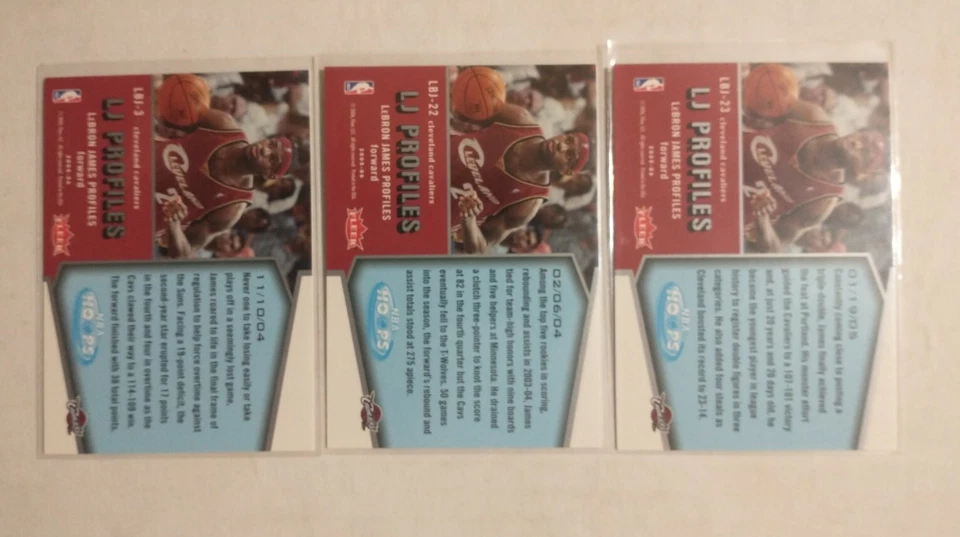 🔥 Lebron James Lot Of (3) 2005-06 NBA HOOPS LJ Profiles #LBJ-3 #LBJ-22 #LBJ-23 - Image 2 of 2