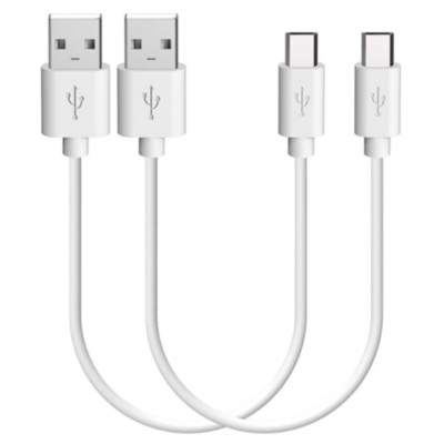 2 Pack 20cm Short Data Charger Charging USB Type C Phone Tablet Cable Cord Bulk