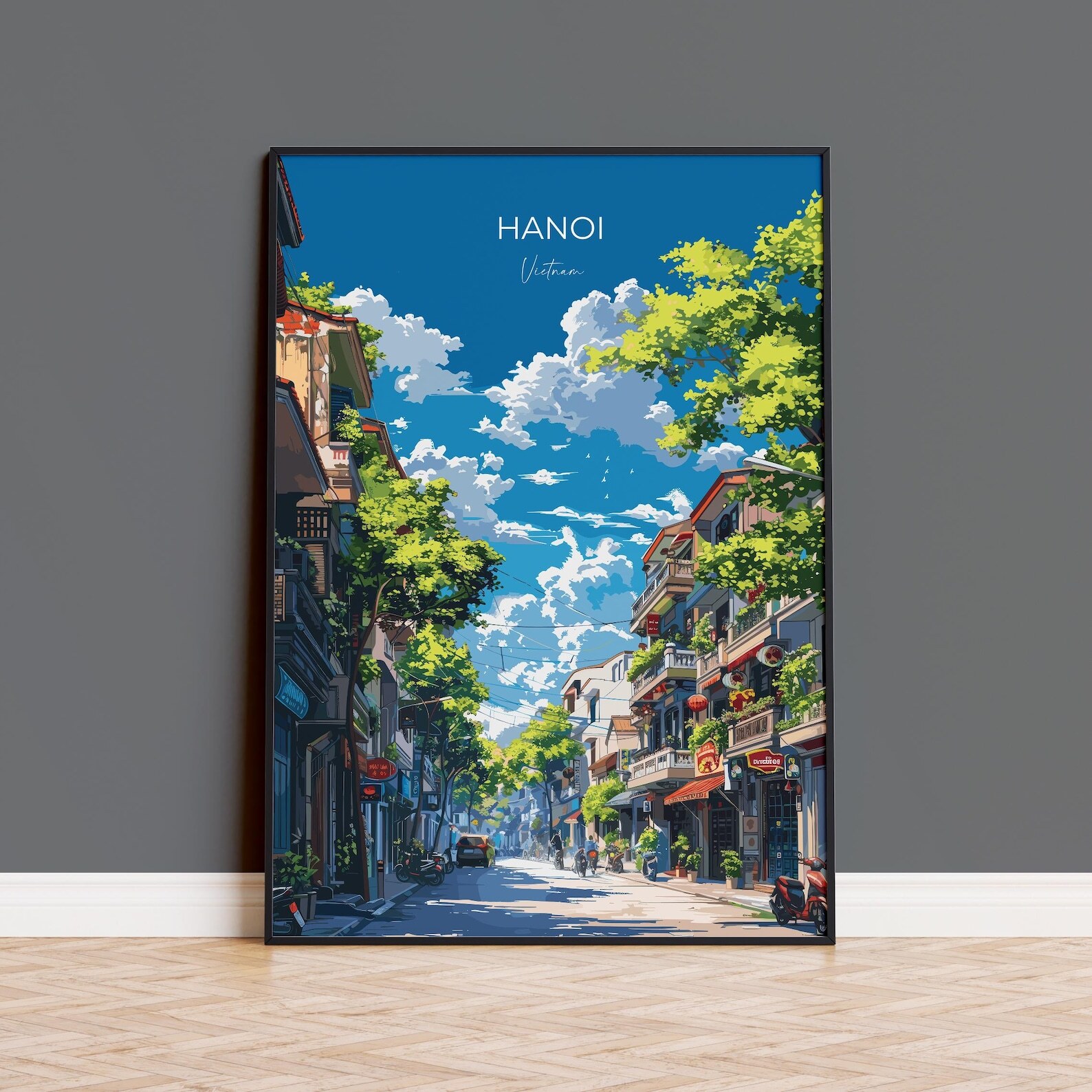 Hanoi Travel Poster Travel Print Of Hanoi Vietnam Asia Hanoi Art Lovers Gift