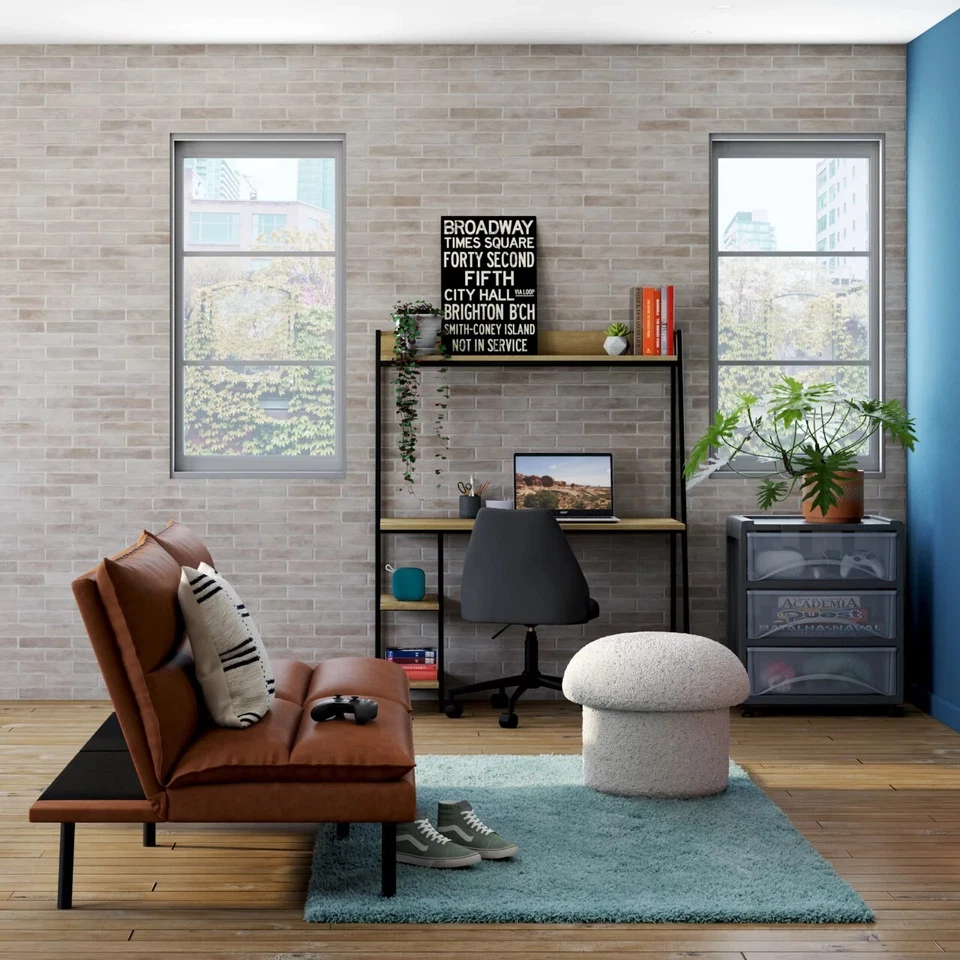 Top de almohada Mainstays, espuma viscoelástica, futón, camello Foto 3 de 3