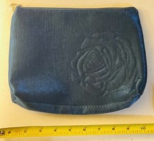 New Lanc me Signature Cosmetic Bag   Blue Travel Makeup Organizer Pouch