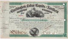 Burlington Cedar Rapids & Northern Railway Stock Certificate