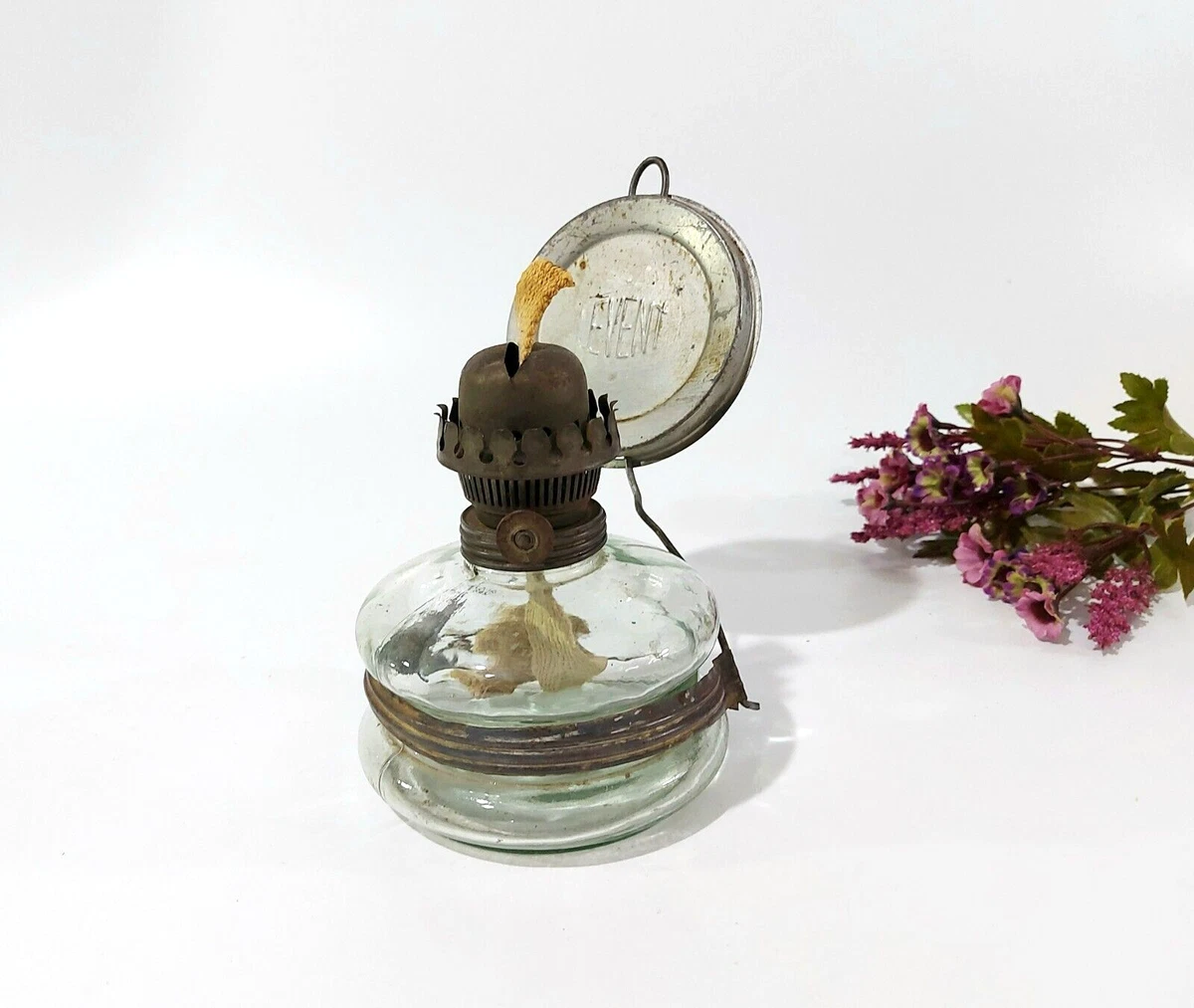Vintage Kerosene Oil Lamp with Wall Hanger Traditional Style
