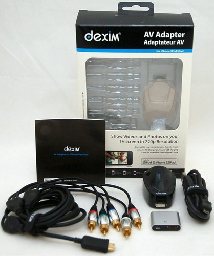 NEW Dexim 30-Pin AV TV Adapter 720p Component Cable iPhone 3GS/4S iPod iPad/2/3 - Picture 3 of 4