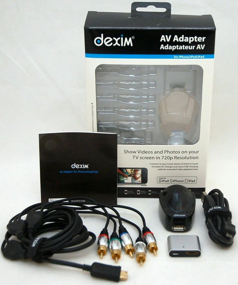 NEW Dexim 30-Pin AV TV Adapter 720p Component Cable iPhone 3GS/4S iPod iPad/2/3 - Image 3 of 4
