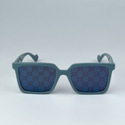 Gucci GG1540S 003 Light Blue Violet Logo Mirrored Men Square