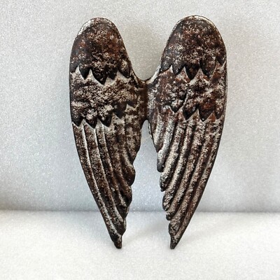 Rustic Cast Iron Angel Wings Wall Hanging Decor Heavyweight Plaque
