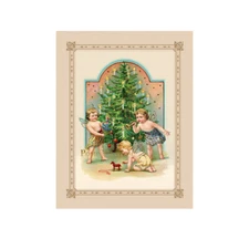 Victorian Fairies With A Christmas Tree New Vintage Image Postcard