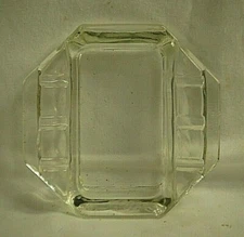 Clear Glass Rectangle Ashtray 6 Slots Cigarette Smoking Tool Ashtray Vintage MCM