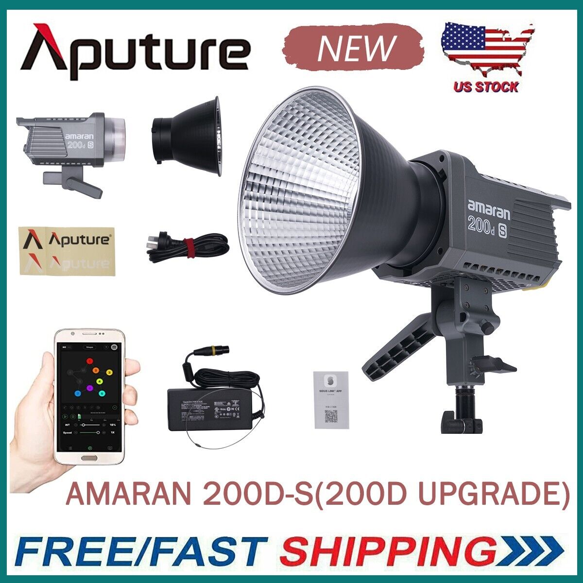 Aputure Amaran 200d S LED Video Light 200W 5600K Bowens Aputure Amaran 200d S LED Video Light 200W 5600K Bowens