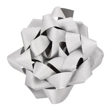 2Pcs 10 Inch Large Gift Bow Glitter Self Adhesive Christmas Bows Silver for G...