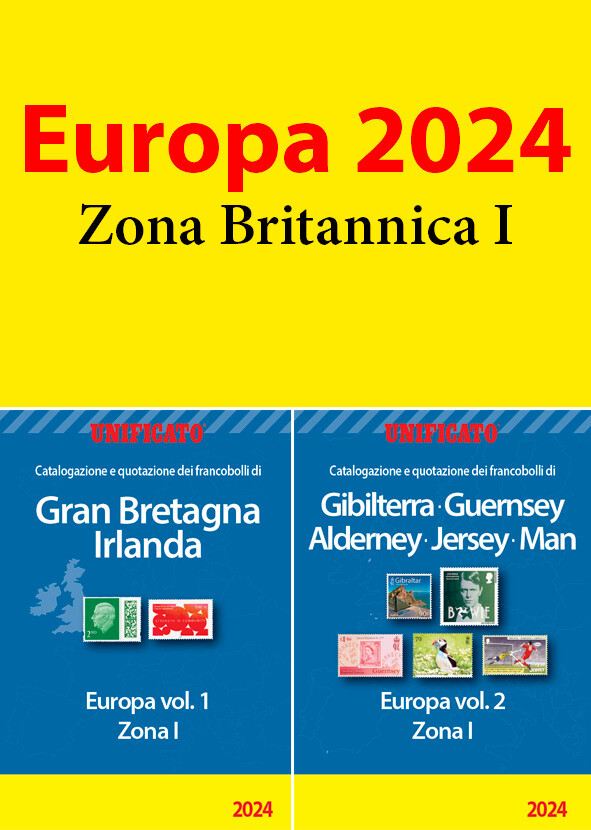 UNIFICATO CATALOGHI FRANCOBOLLI EUROPA VOLUME 1+2 ZONA BRITANNICA I 2024