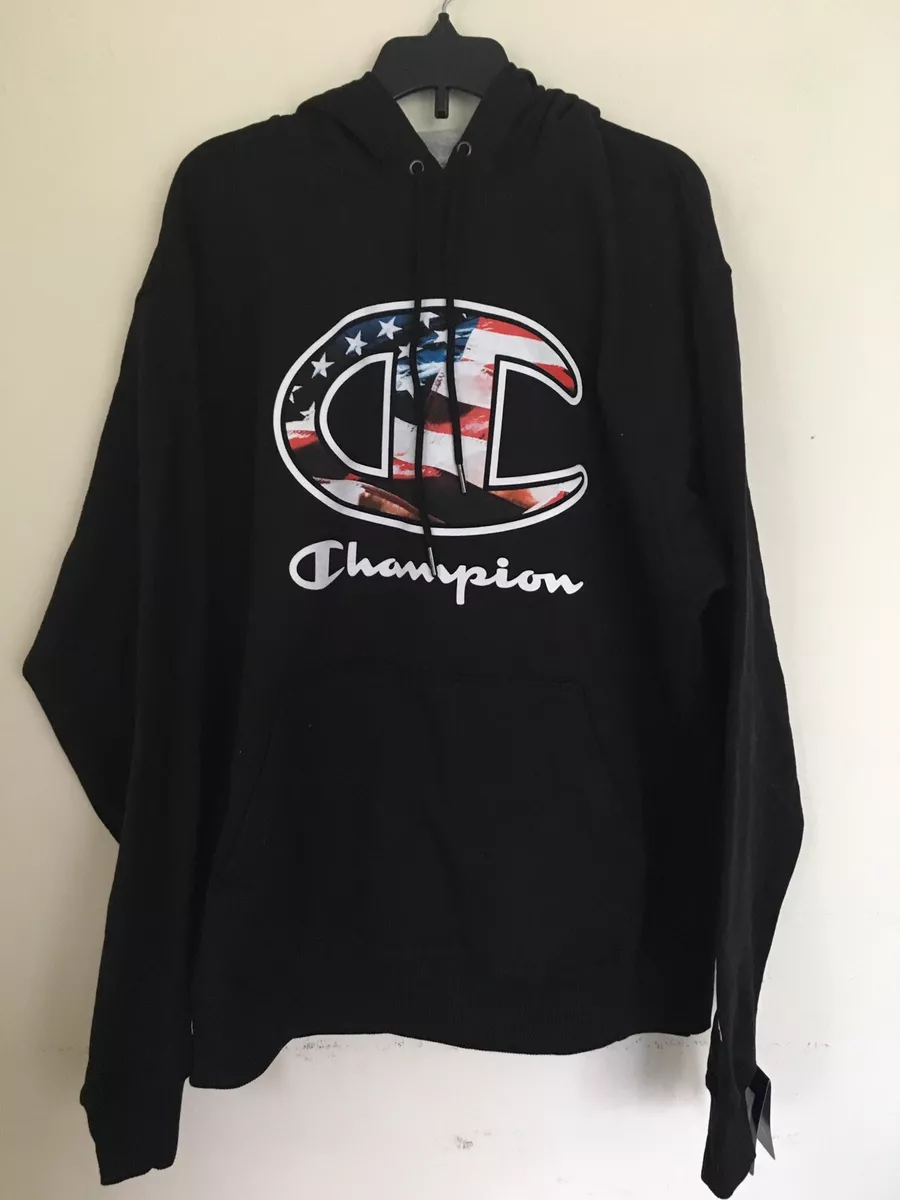 Champion american logo sweater hoodie clearance
