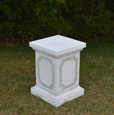 Sockel Podest Aus Steinguss – 49 Cm Hoch, 36x36 Cm, Grau, Frostsicher Für Den Außenbereich