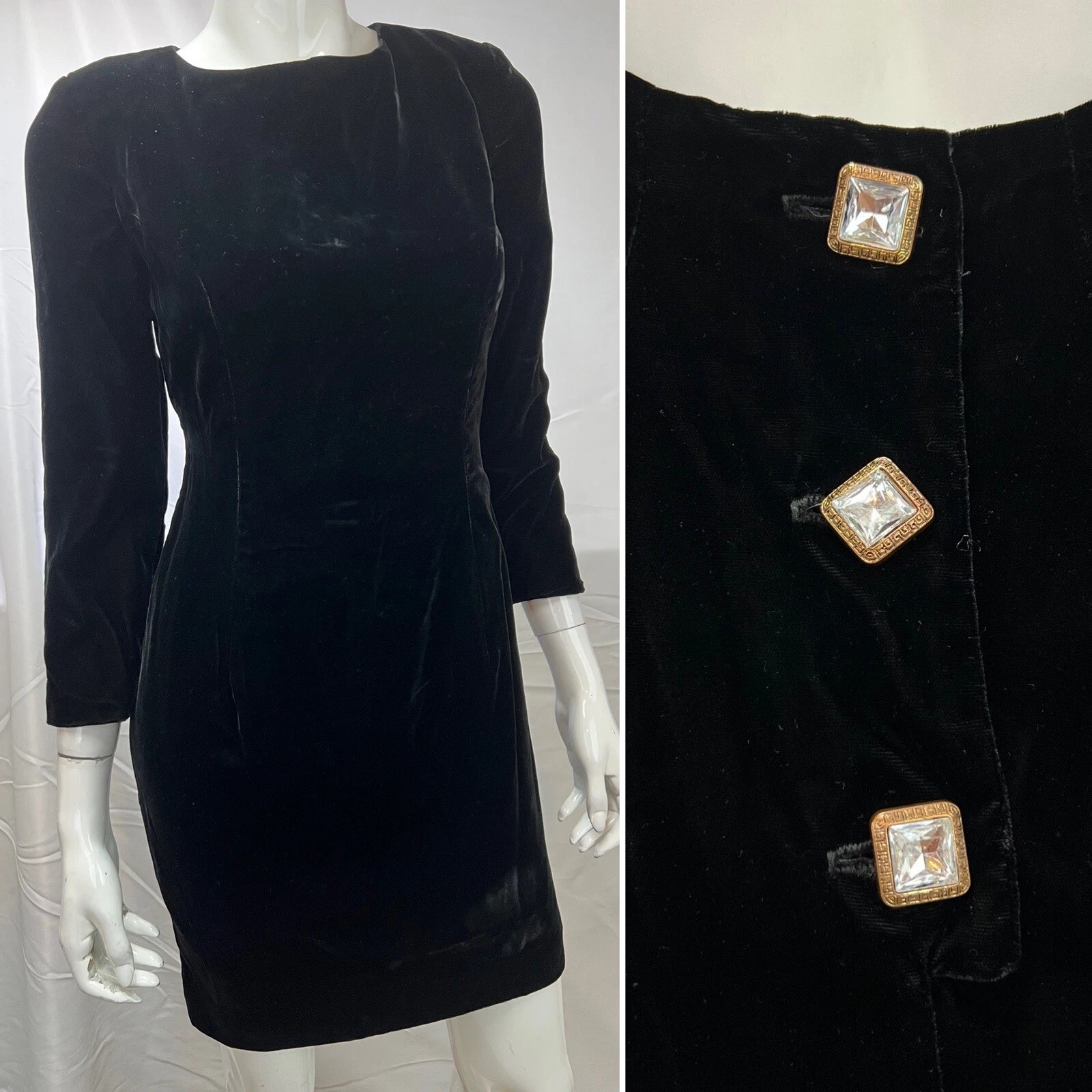 UNDERCOVER Abito tubino vintage Moda Int’l Victoria’s Secret 4 nero velluto schiena aperta