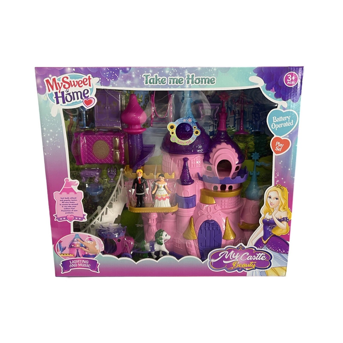 Toy Castle Play Princess Prince Fun Activity Lighting Sound Beauty