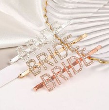Bachelorette Party Bride Rhinestones Hair Clip Bobby Wedding Bridal Shower Bling