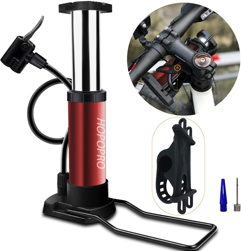 Bike Pump, Upgraded Mini Portable Bicycle Pump, Foot Bike Pump