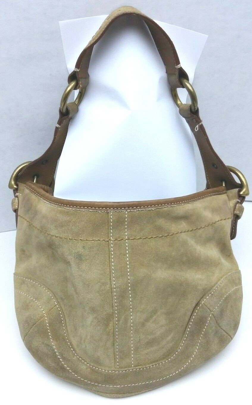 COACH HOBO STYLE TAN SUEDE SHOULDER BAG G049658 AUTH… Gem