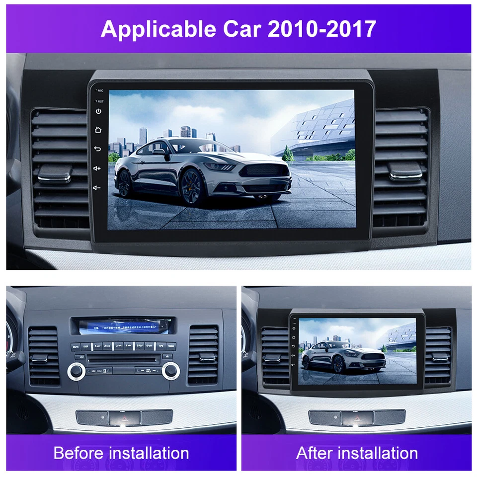 For Mitsubishi Lancer 2010-2017 Android 15 Car Stereo Radio GPS BT Apple Carplay - Image 2 of 4