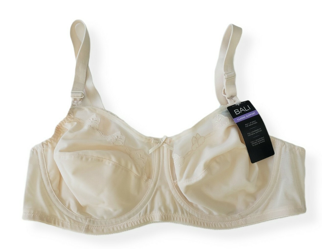 Bali Women's Classic Support 44C Full Figure Bra Light Beige DF0180 New