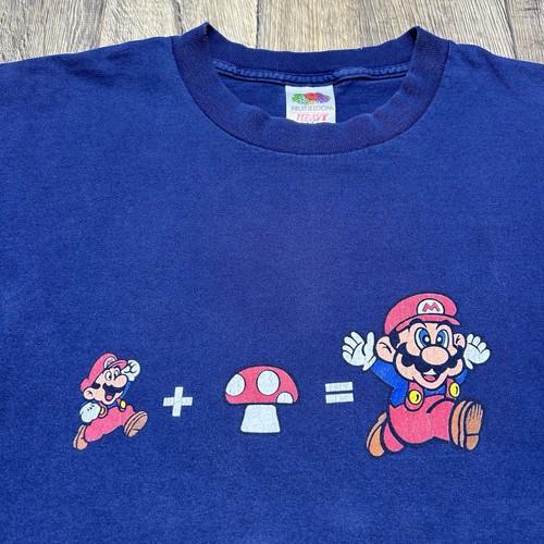 Vintage Super Mario Mushroom T Shirt Size Large Psycadelic Drug Parody 2000s - 第 3/5 張圖片