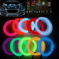2m-10m LED EL Glow Wire Neon Tube Strip String Rope Light Control Car Party DIY
