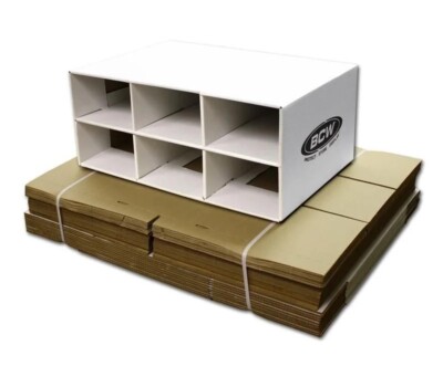 (1 ct) BCW Shoe Box House Corrugated Cardboard Storage Box- Houses 6 Shoe Boxes
