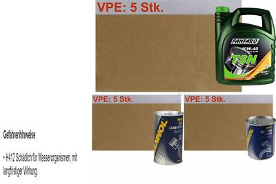 25L Motoröl FANFARO TSN 10W-40 5x MANNOL Leak-Stop ADDITIV+Motor Doctor