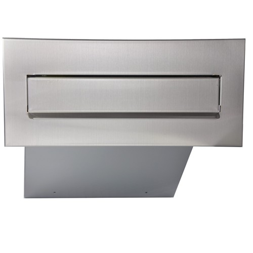 Mauerdurchwurf Briefkasten Edelstahl/Silber NEU Vorderteil + Hintertür V2A XXL - Bild 7 von 11