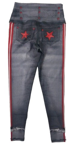 Temperament Distressed Print Jeans Leggings Pants One Size Fits All - Picture 2 of 3