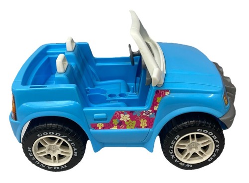 Vtg Barbie Mattel 1999 Jeep Wrangler Blue Beach Cruiser Goodyear Tires - Picture 5 of 15