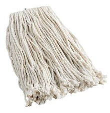 Choice 16 oz 24 Natural Cotton Cut End Wet Mop Head with Screw-On Band 1 EA 