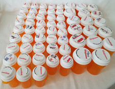 Lot Of 60 Empty Amber Medicine Pill Bottles Crafts Fishing Storage Hobby