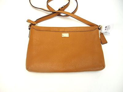 NWT COACH MADISON LEATHER EAST WEST SWINGPACK GOLD BURNT