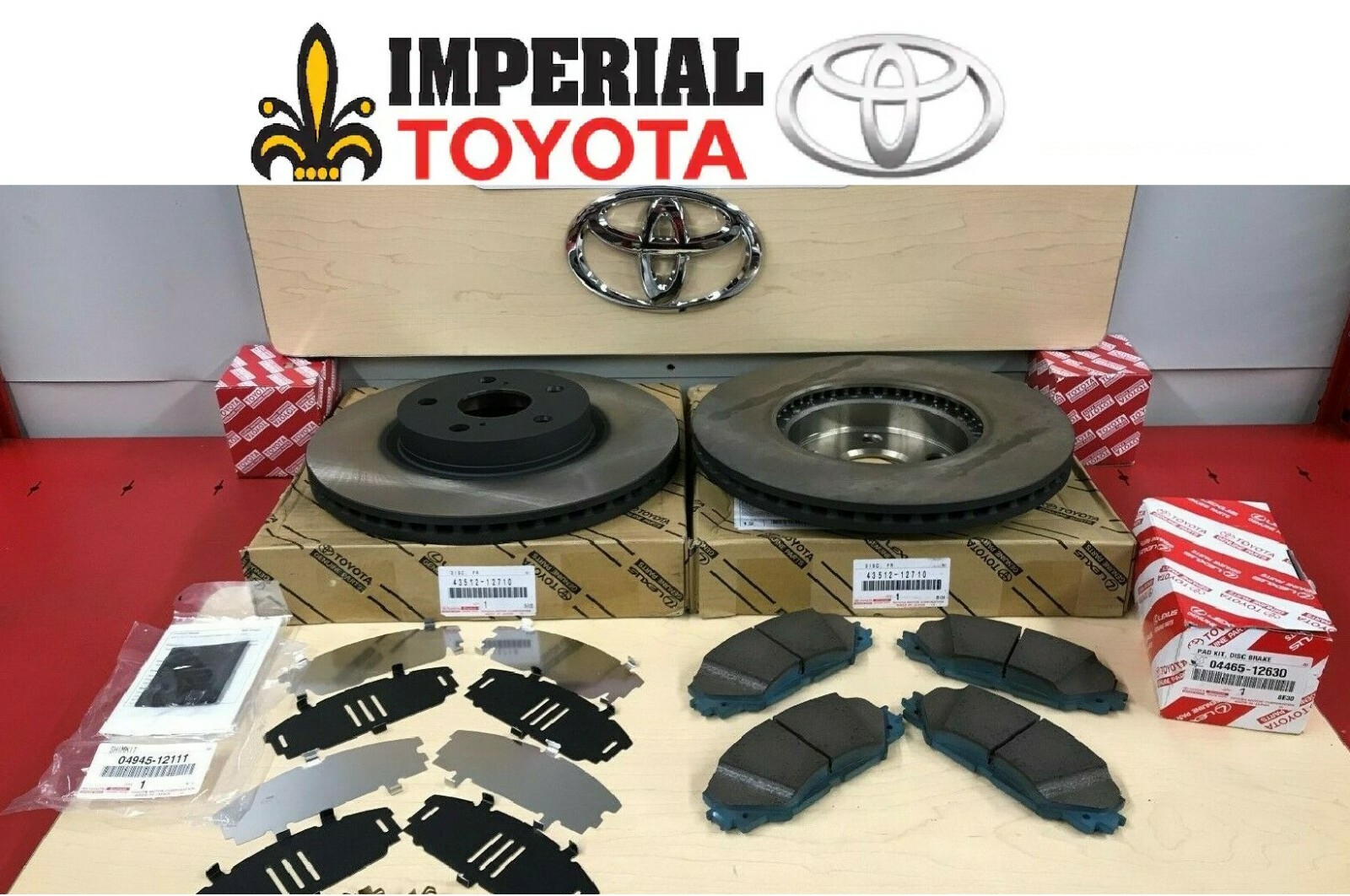 20092018 TOYOTA COROLLA NEW GENUINE OEM FRONT BRAKE ROTORS & PADS