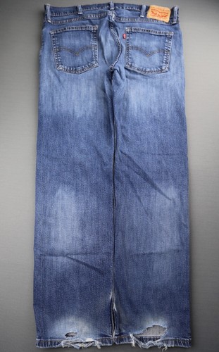 Men's 2013 Levi's 514 Jeans Straight Stretch Distressed Medium Wash Size 38x30 - Picture 7 of 10