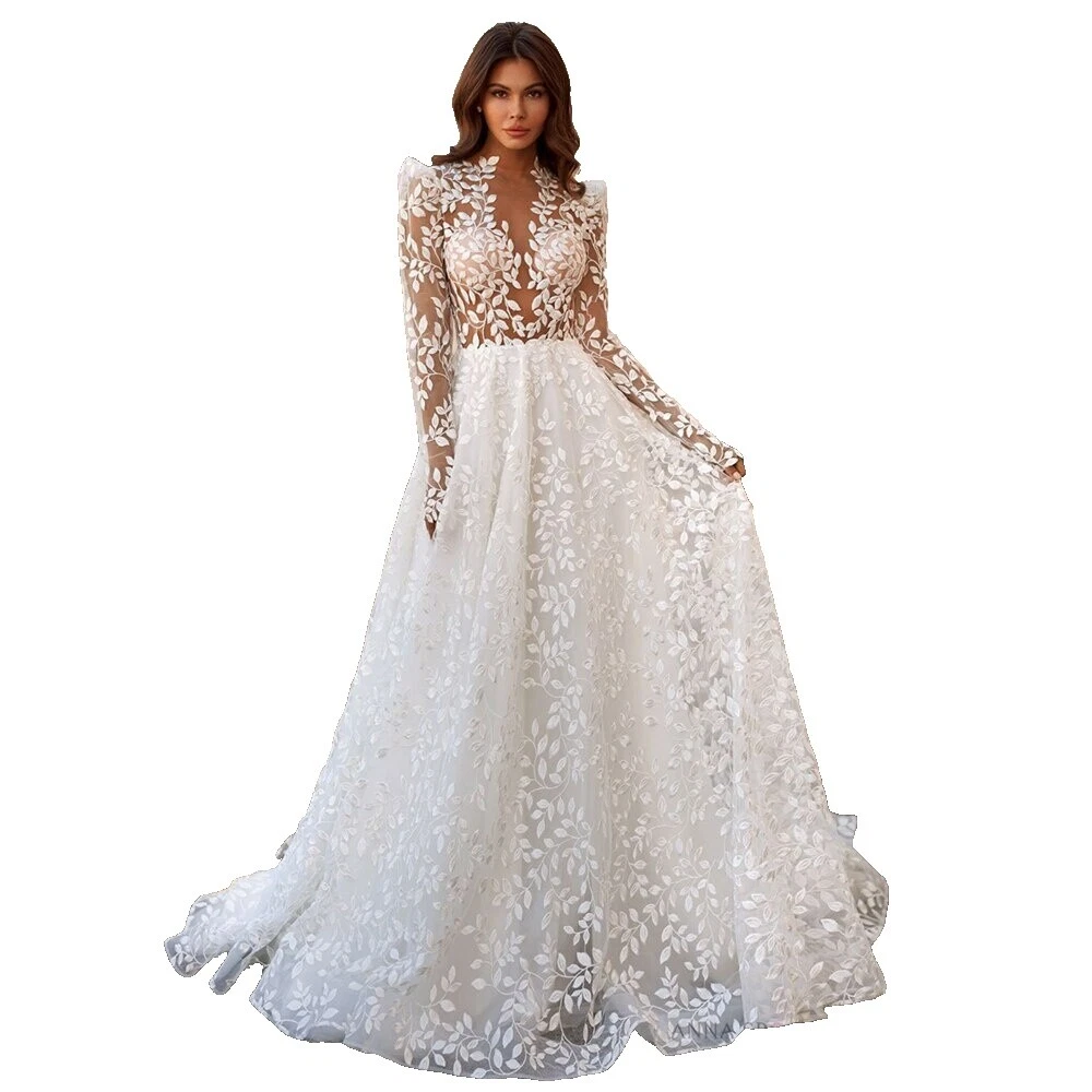 Beach Long Sleeve Wedding Dresses