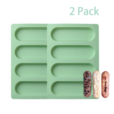 2Pcs Bread Pound Cake Baking Silicone Mold Tray 4 Holes Baking Mold Kitchen