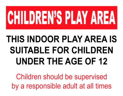 Kinderspielplatz beaufsichtigter Hinweis Foamex Hart PVC Schild oder Aufkleber Abziehbild
