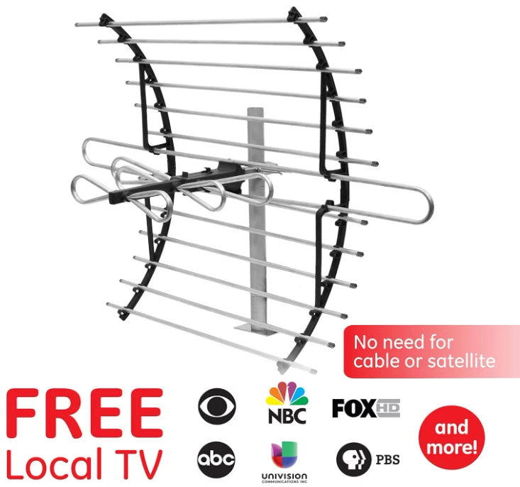 Antena de TV Pro Exterior Antena de Largo Alcance 4K 1080P VHF UHF Digital HDTV Ant Foto 4 de 4