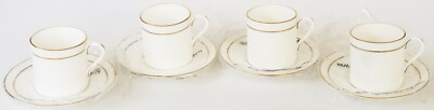 ROYAL WORCESTER fine bone china CONTESSA set of 4 DEMITASSE CUPS & SAUCERS NWOB