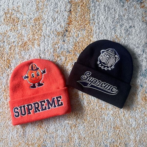 SUPREME FW24 MITCHELL & NESS NCAA BEANIE GEORGETOWN SYRACUSE | eBay