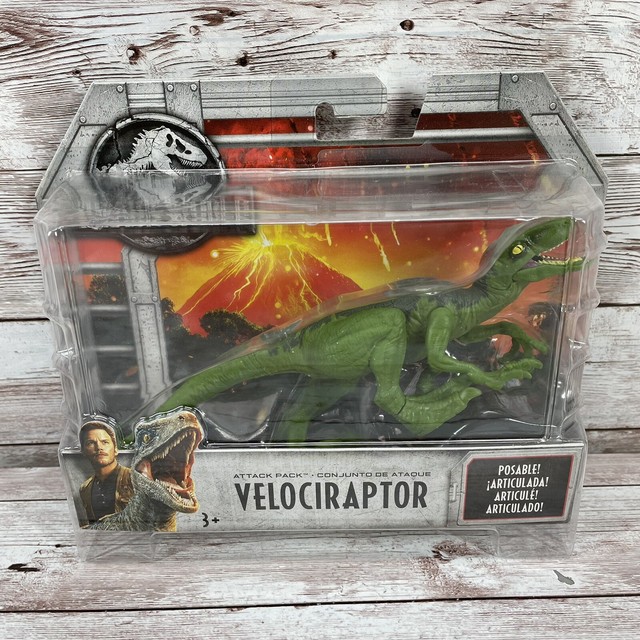Jurassic World Attack Pack Velociraptor Raptor GREEN Jurassic Park Mattel (B4) | eBay