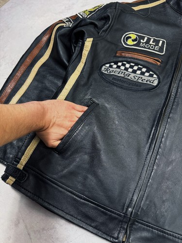 Vintage Aviatrix Leather Motorcycle Jacket Racing Speed Brogniez JLI Mode size M - Picture 8 of 23