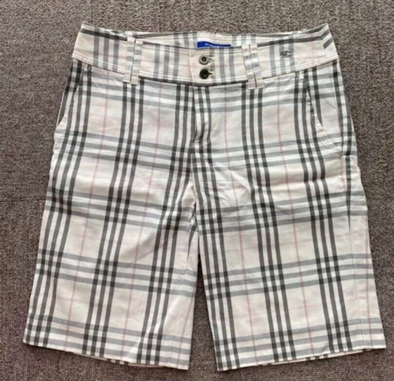 Burberry Blue label Nova check shorts pants color white Men's Size Burberry Blue label Nova check shorts pants color white Men's Size